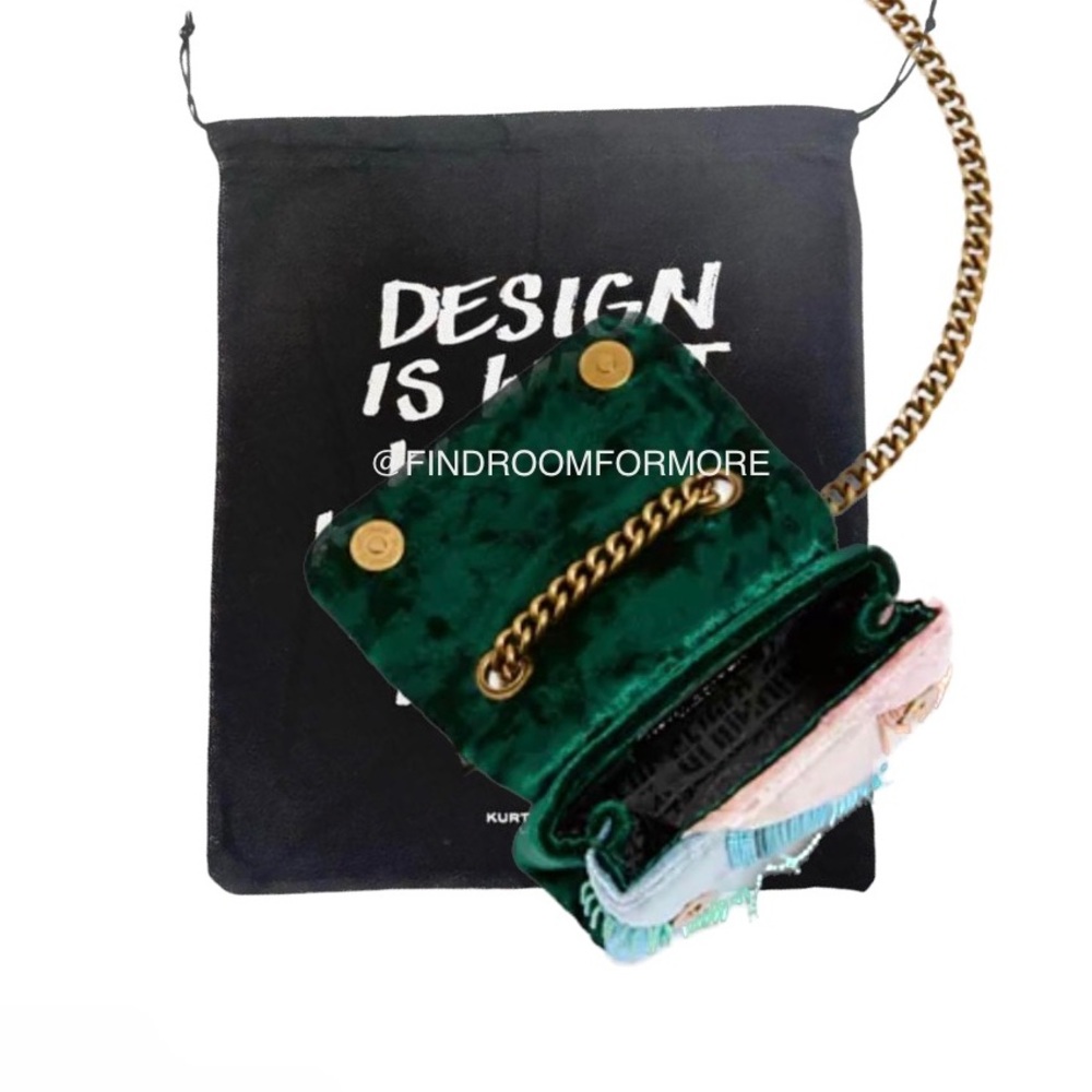 Kurt Geiger Kensington Nano Fringes Velvet Crossbody - Picture 6 of 17